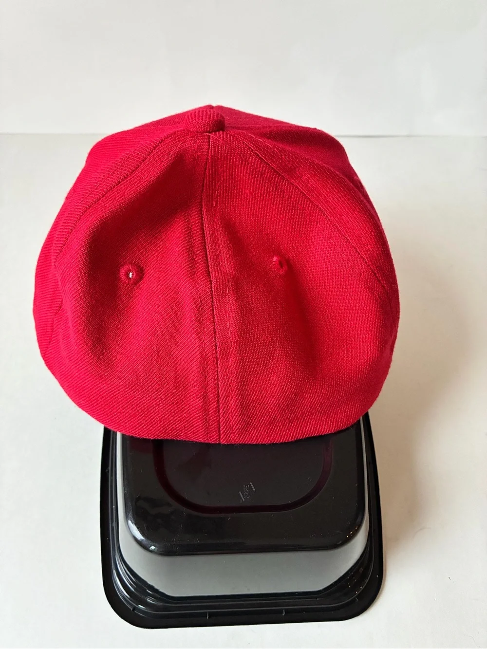Set of 3 Wool Blend Fitted Ballcap Hats S/M 6 Panel Blank Red Yellow Orange